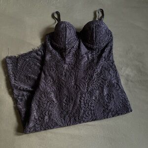 bebe Black Lace Slip Dress